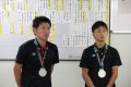 2018.11.13　インドネシアで開催された、第１８回アジア競技大会男子ソフトテニス競技で銀メダルを獲得した、ＮＴＴ西日本ソフトテニス部の長江選手・丸中選手が結果報告に本協会を訪問されました